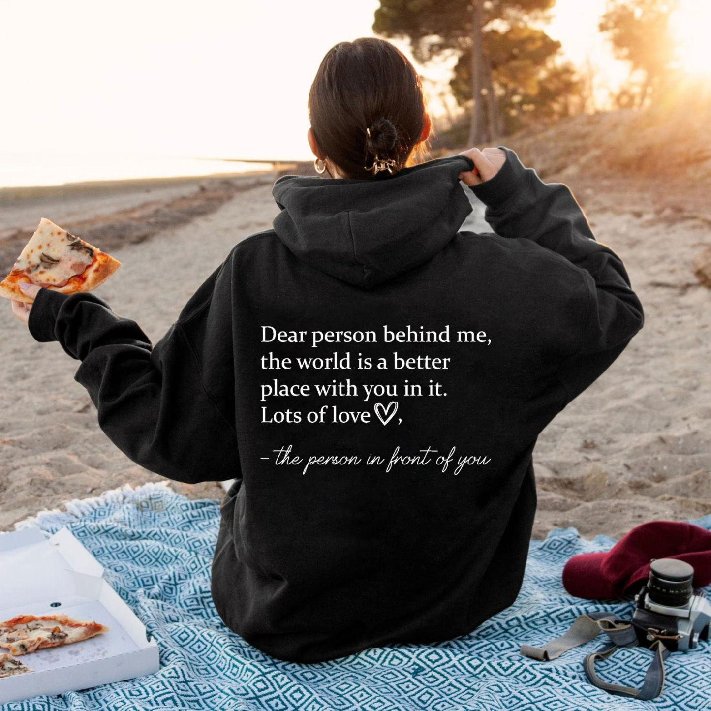 Foreign trade dear person behind me hoodie plain letter sweater Oversi