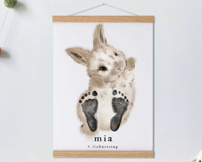 Personalized Baby Gift and Pets Gift ,Footprint Set, Mural Baby & Children's Room Decor Animals, Rabbit