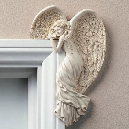 2023 New Door Frame Angel Decor Statues Ornaments with Heart-Shaped Wings Sculpture
