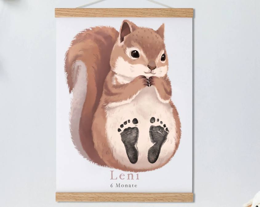 Baby Gift Personalized, Footprint Set, Mural Baby & Children's Room d