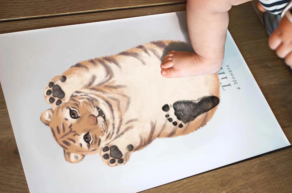 Lovely Tiger, Baby Gift and Pets Gift Personalized,, Footprint Set, Mural Baby & Children's Room Animals, Year of the Tiger-babyanimal