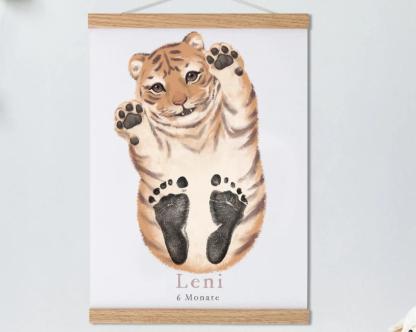 Lovely Tiger, Baby Gift and Pets Gift Personalized,, Footprint Set, Mural Baby & Children's Room Animals, Year of the Tiger-babyanimal