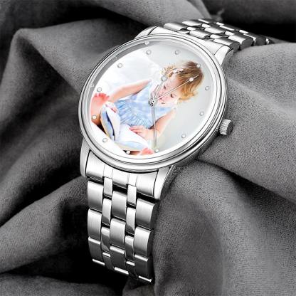 Photo Watch Unisex Engraved Photo Watch Alloy Strap 38mm, Baby Gift,Valentine's Day Gift-babyanimal