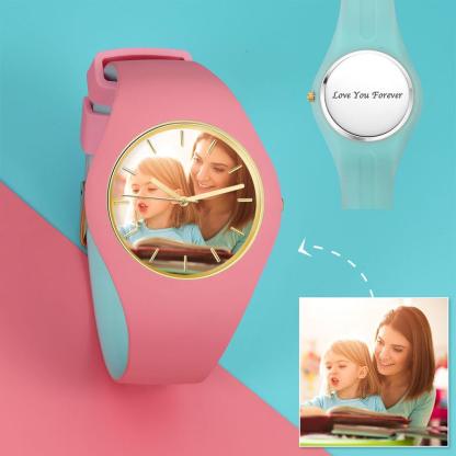 lovely Photo Watch Unisex Custom Silicone Photo Watch 41mm,Baby Gift,Valentine's Day Gift-babyanimal