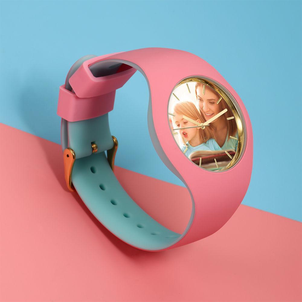 lovely Photo Watch Unisex Custom Silicone Photo Watch 41mm,Baby Gift,Valentine's Day Gift-babyanimal