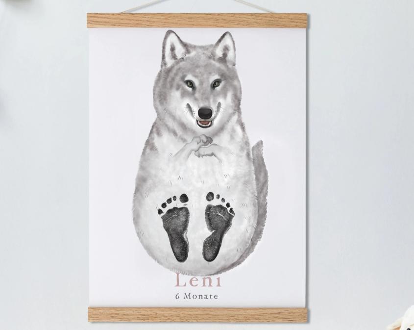 Baby Gift Personalized, Footprint Set, Mural Baby & Children's Room d