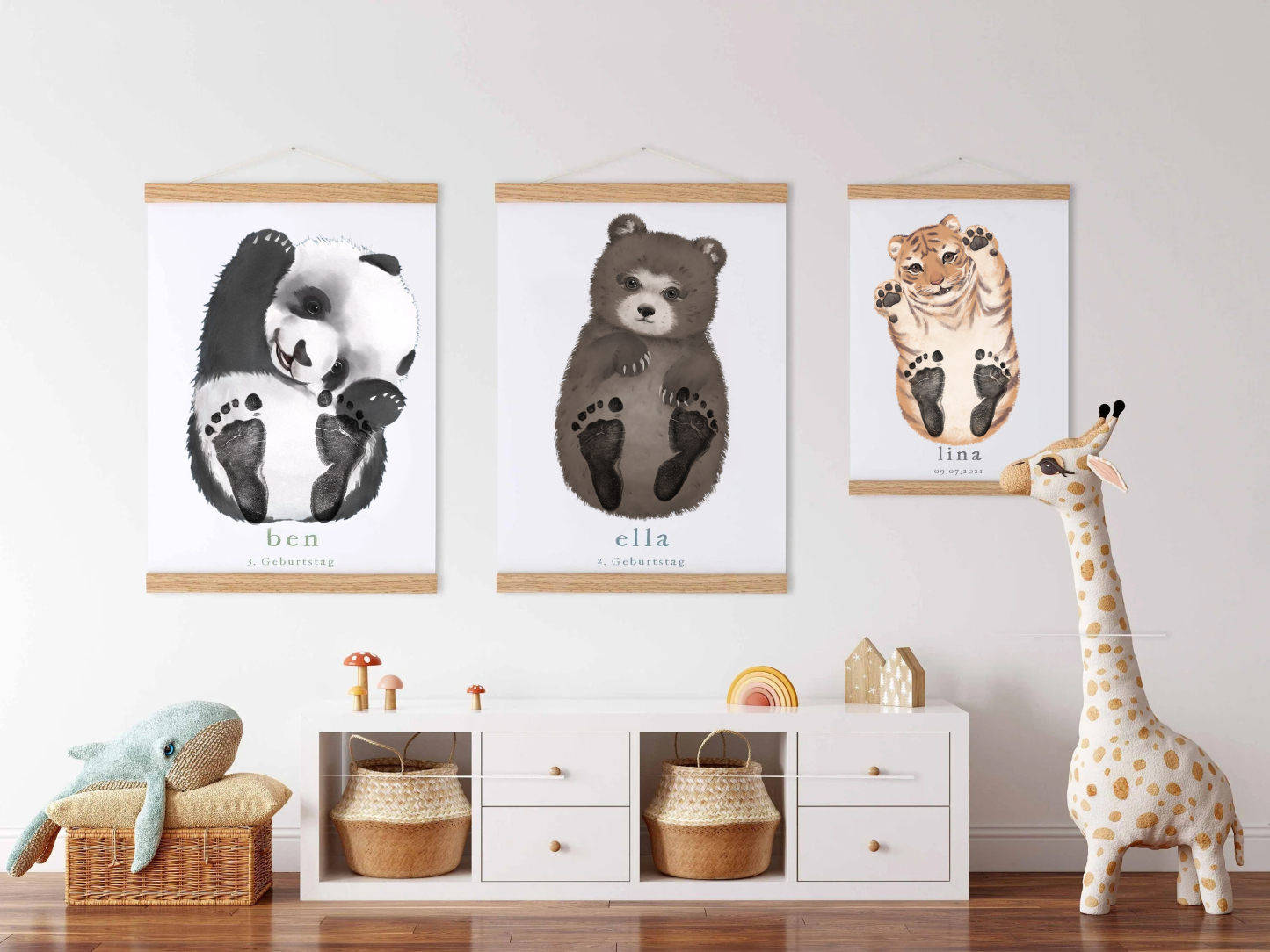 Cute Dairy cow, Baby Gift and Pets Gift Personalized,, Footprint Set, Mural Baby & Children's Room Animals, Dairy cow-babyanimal