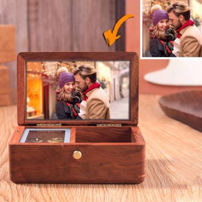 Music Box Photo Customized Wooden Music Box Photo Jewelry Box,Valentine's Day Gift,Baby Gift-babyanimal