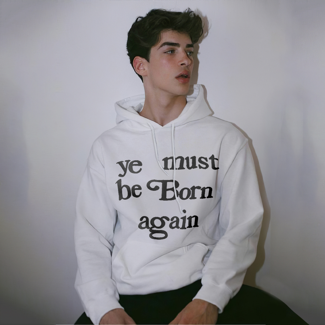 Ye Must Be Born Again Print Hoodie