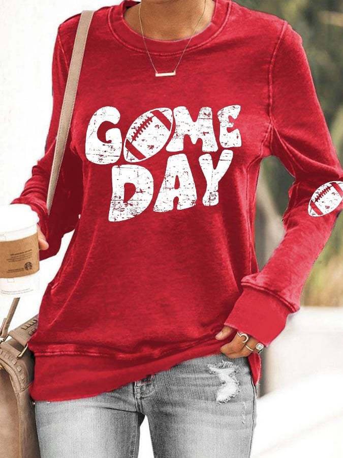 🔥Over $49 Save 5% OFF🔥Women's Football Game Day Print Sweatshirt