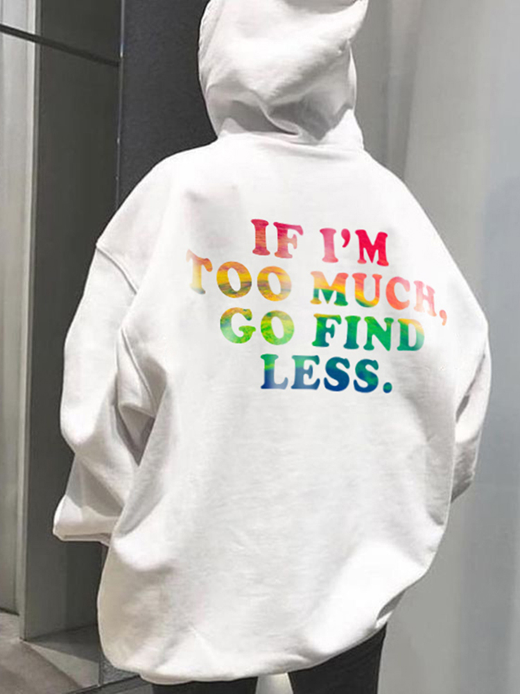 Rainbow Letter Print Long Sleeve Hoodie