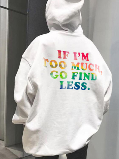 Rainbow Letter Print Long Sleeve Hoodie