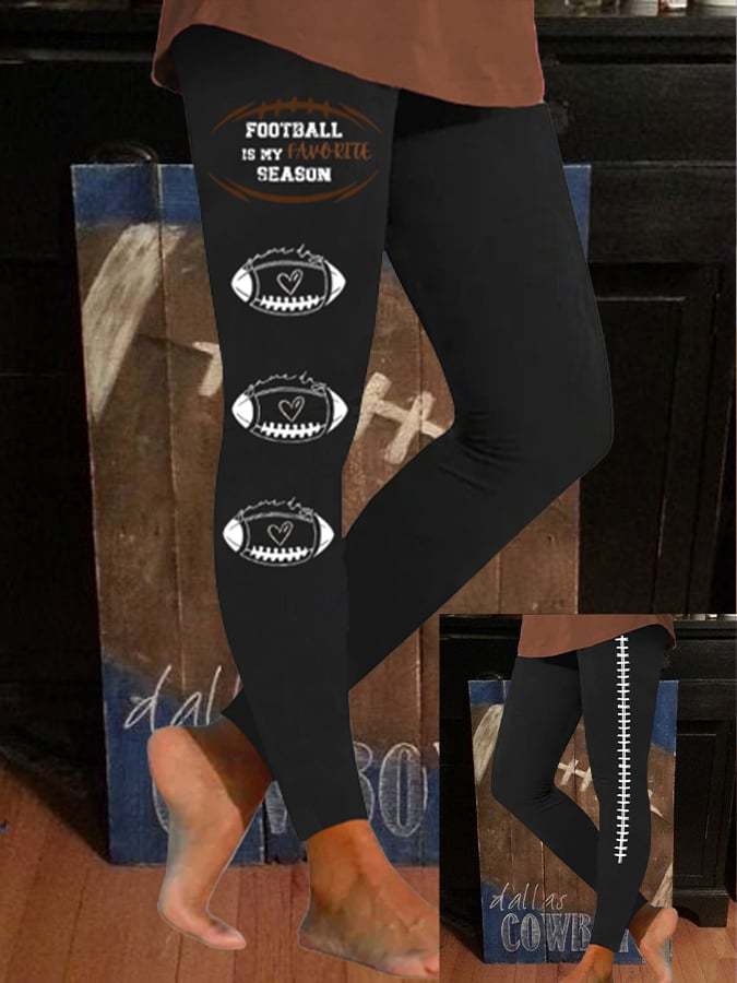 🔥Over $49 Save 5% OFF🔥Women's Football Gameday Print Yoga Leggings