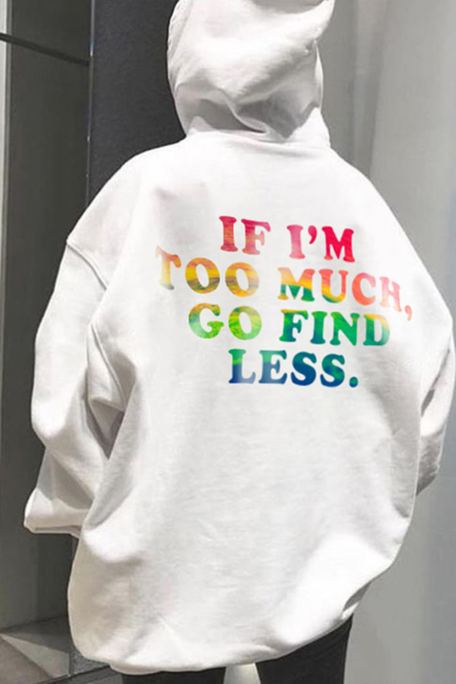 Rainbow Letter Print Long Sleeve Hoodie