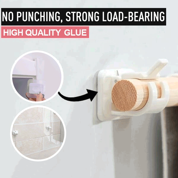 (🔥Hot Sale - 49% OFF)Nail-free Adjustable Rod Bracket Holders(2PCS), BUY 3 Get 1 Free
