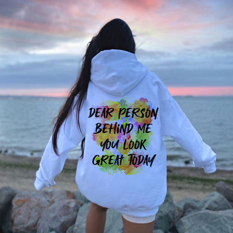 Dear Person Behind Me Graffiti Print Hoodie