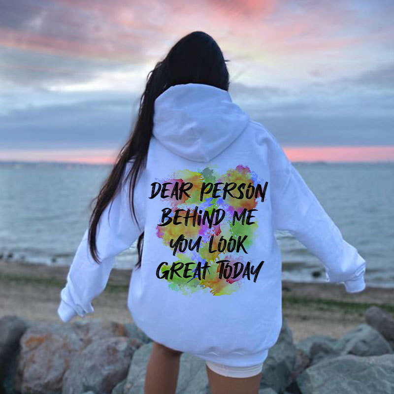 Dear Person Behind Me Graffiti Print Hoodie