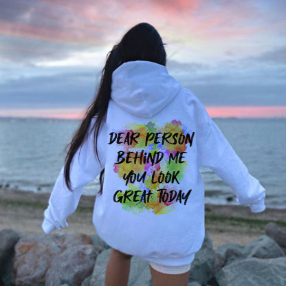Dear Person Behind Me Graffiti Print Hoodie