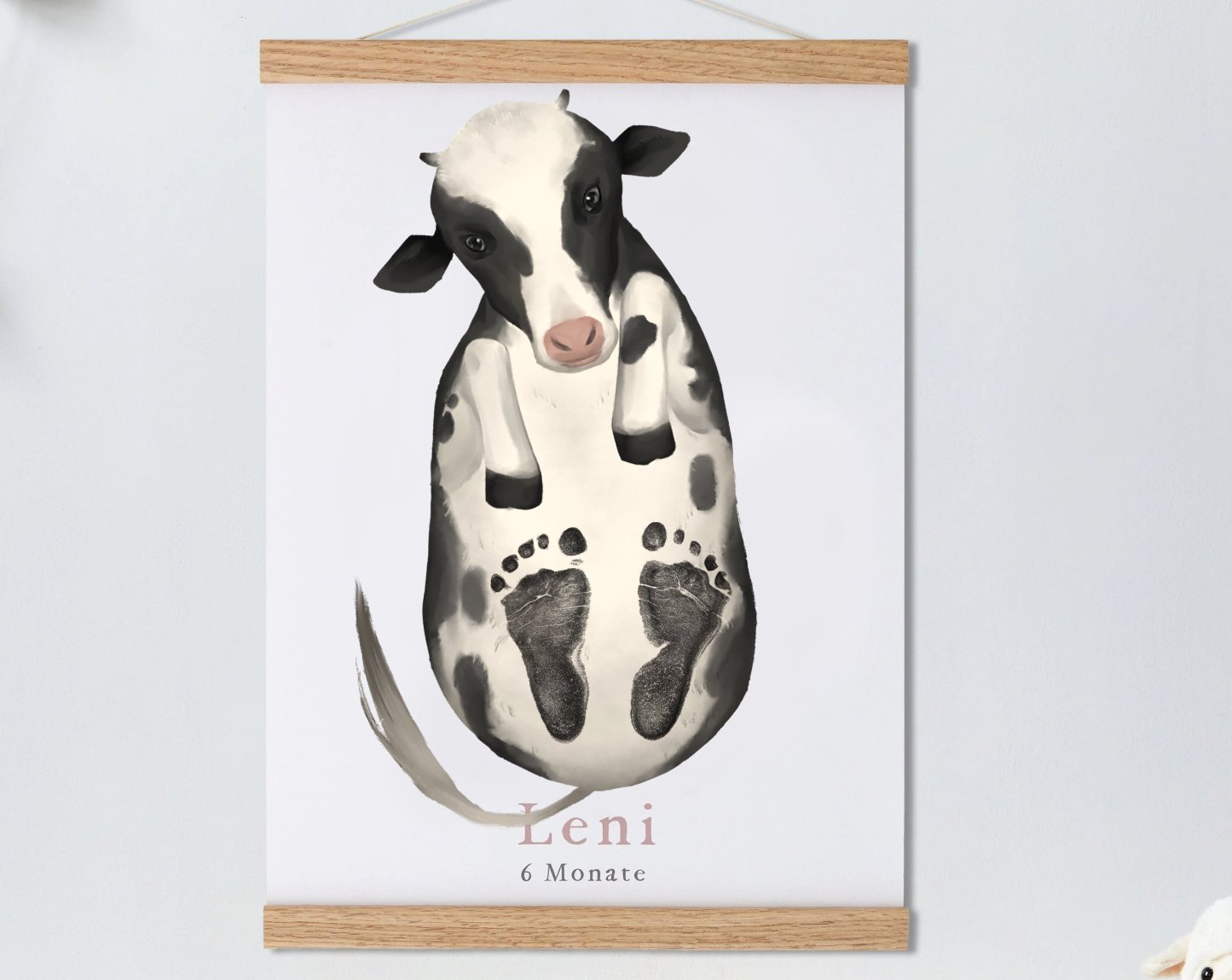 Baby Gift and Pets Gift Personalized,, Footprint Set, Mural Baby & Children's Room Animals, Dairy cow