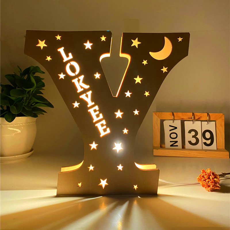  Custom Name Light, Custom Wooden Night Light Living Room Letter Lamp Wall Decor Name Light-babyanimal