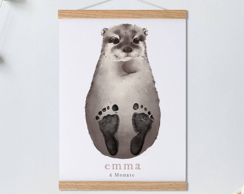 Baby Gift Personalized, Footprint Set, Mural Baby & Children's Room An