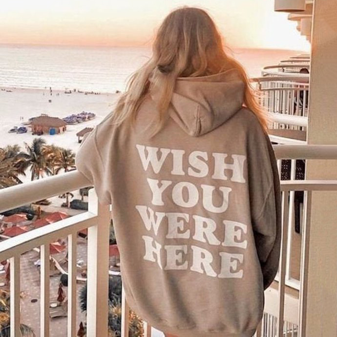 Wish You Were Here Print Hoodie