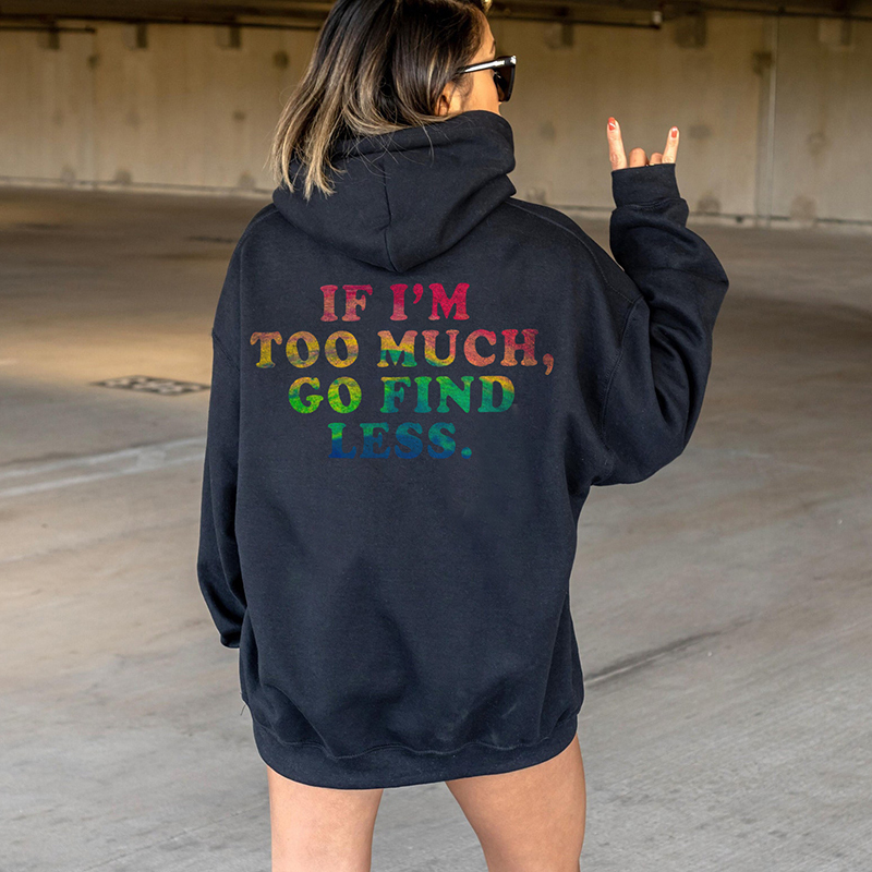 Rainbow Letter Print Long Sleeve Hoodie