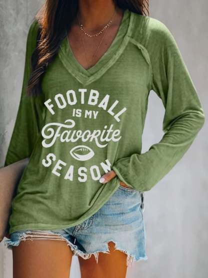 🔥🔥Football Print V-Neck Casual T-Shirt