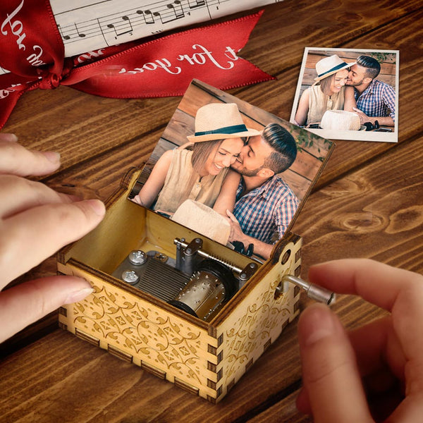 Music Box Personalized Photo Wood Song Music Box Valentine's Day Gift,Baby Gift-babyanimal