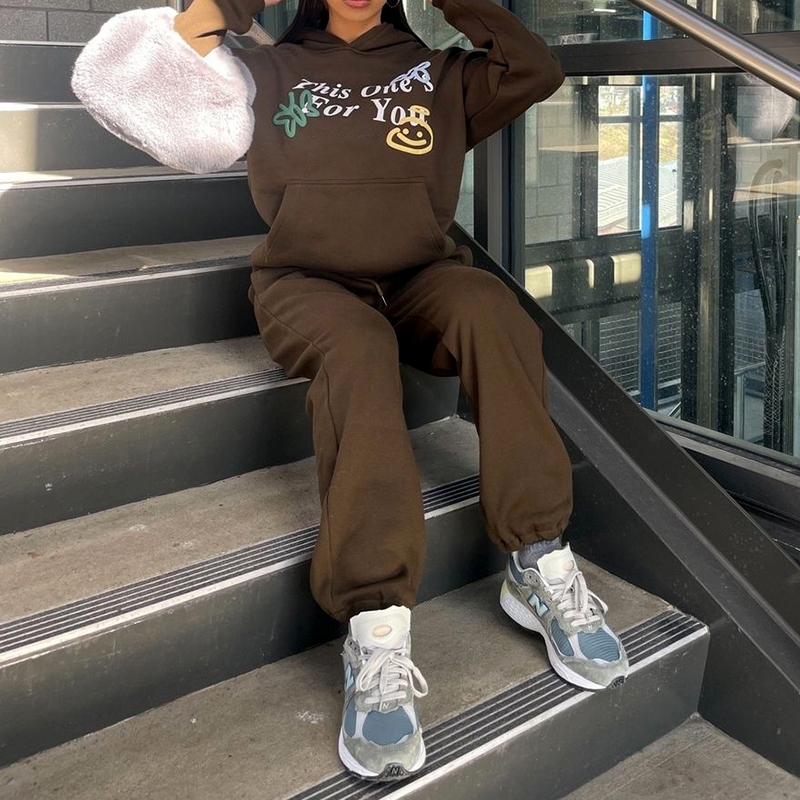 This One'S For You Print Long Sleeve Hoodie