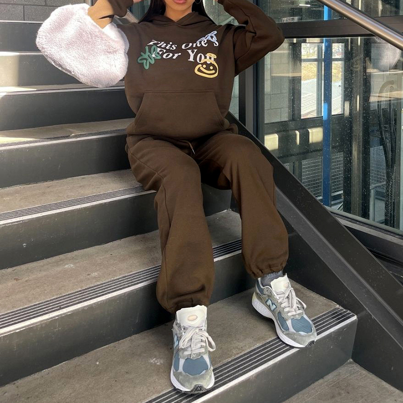 This One'S For You Print Long Sleeve Hoodie