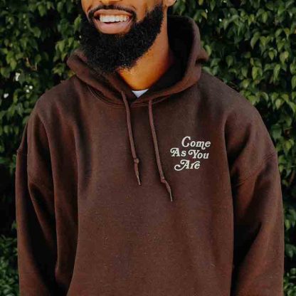 Trendy Come As You Are Print Long Sleeve Hoodie