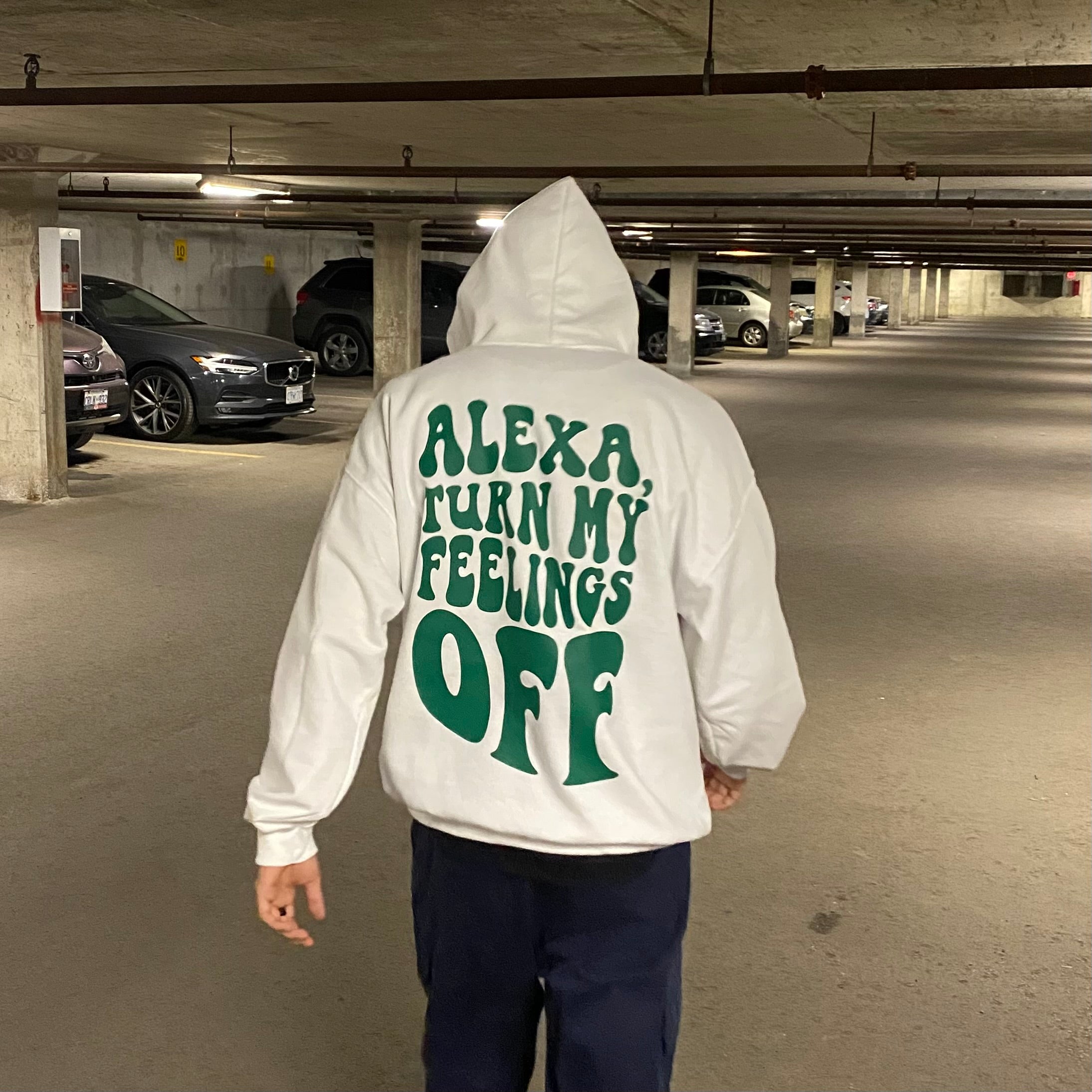 Alexa, Turn My Feelings Off Print Causal Hoodie
