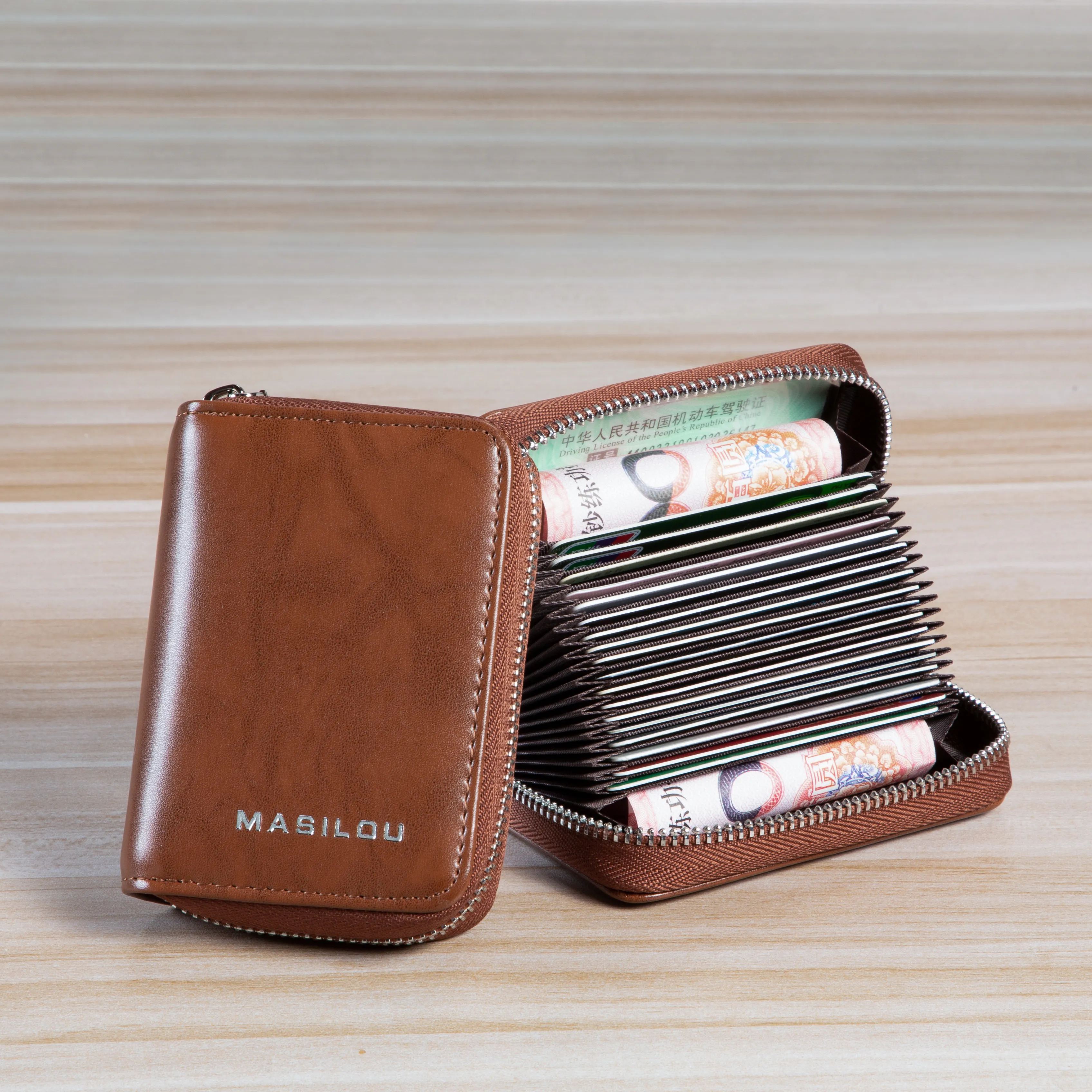 Leather Zipper Coin Pocket Wallet(Anti-theft Brush)-babyanimal