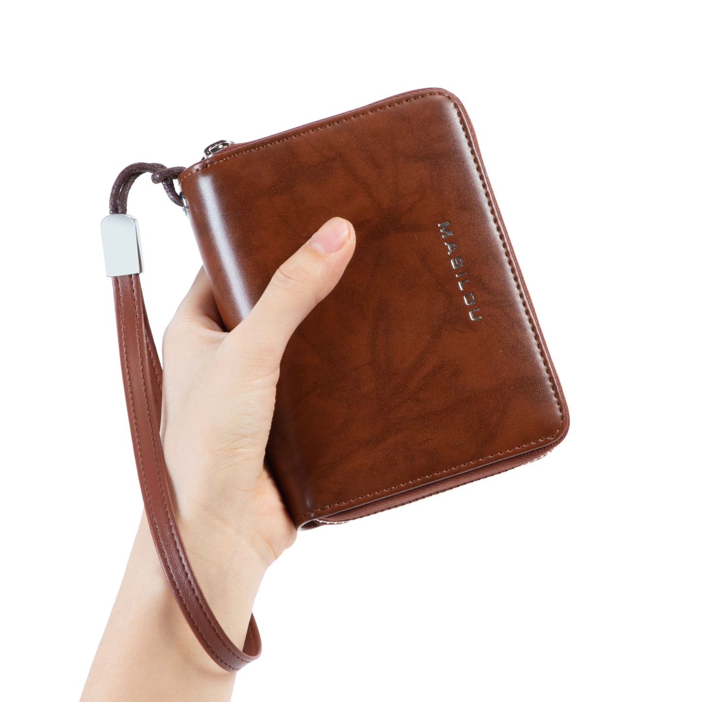 Leather Zipper Coin Pocket Wallet(Anti-theft Brush)-babyanimal