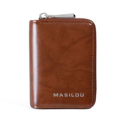 Leather Zipper Coin Pocket Wallet(Anti-theft Brush)-babyanimal