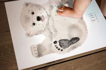 Polar Bear, Baby Gift and Pets Gift Personalized,, Footprint Set, Mural Baby & Children's Room Animals, Polar Bear Baby Gift-babyanimal