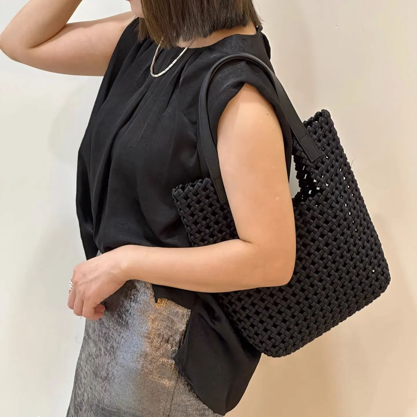 Global Limited-Hand-woven Oversized Leather Tote, Leather Shoulder Bag Handbag