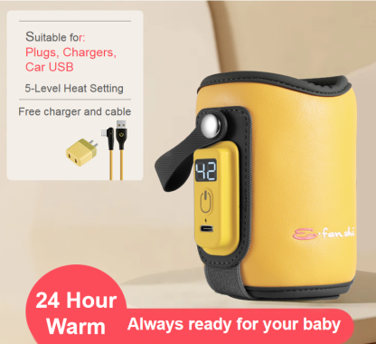 Portable Bottle Warmer Cover USB, Baby Milk Heat Keeper K1 for Car Travel