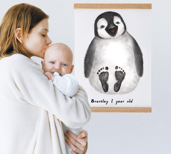 Baby penguin 2024 footprint kit