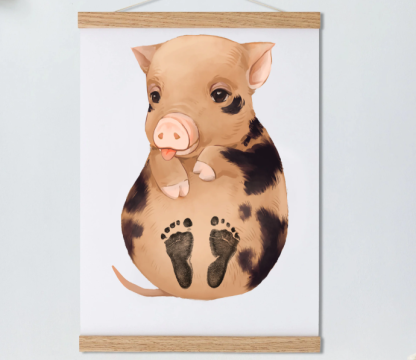Part Baby Footprint Kit, Mural Baby & Children's Room Animals-Baby Nursery Decor! Best Baby Shower Gifts for Girls&boys!