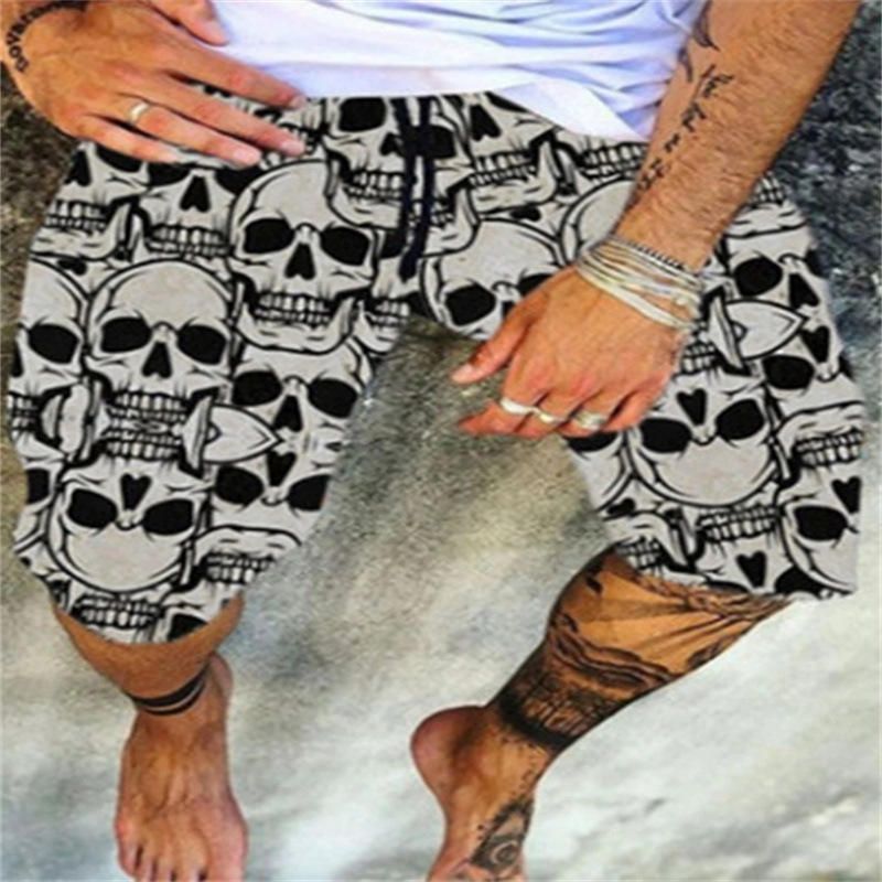 2022 Foreign trade new European and American style retro casual shorts 3D digital printing sports fashion beach shorts