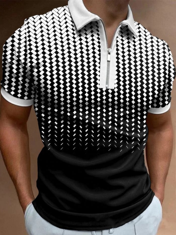 Men's Geometric Print Polo Shirt