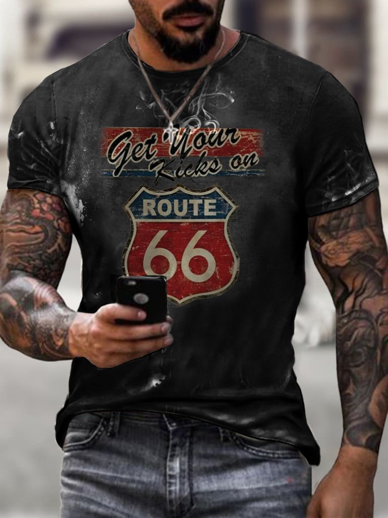 Men's Motorcycle Print T-Shirt