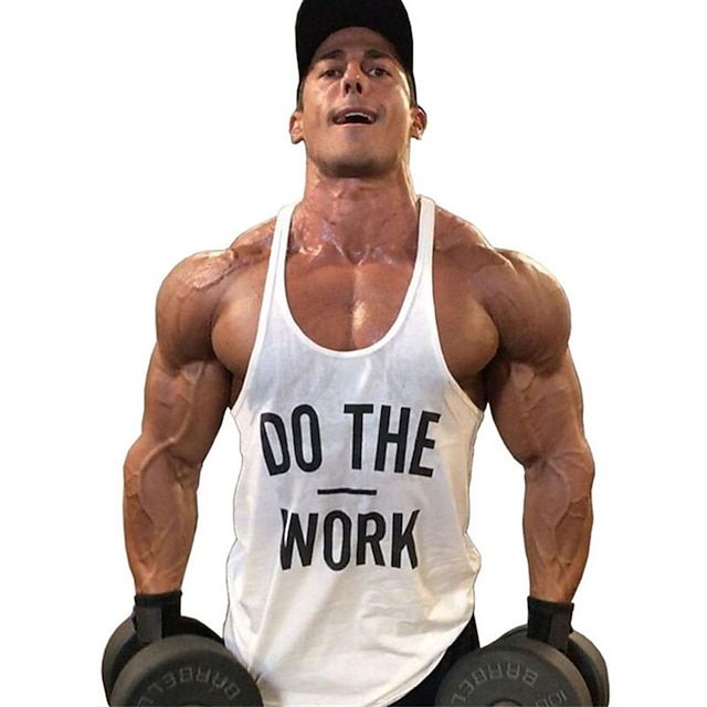 Men's Running Tank Top Workout Tank Racerback Sleeveless Vest / Gilet Winter Breathable Soft Sweat wicking Fitness Gym Workout Running Sportswear Activewear Wine Red Black White