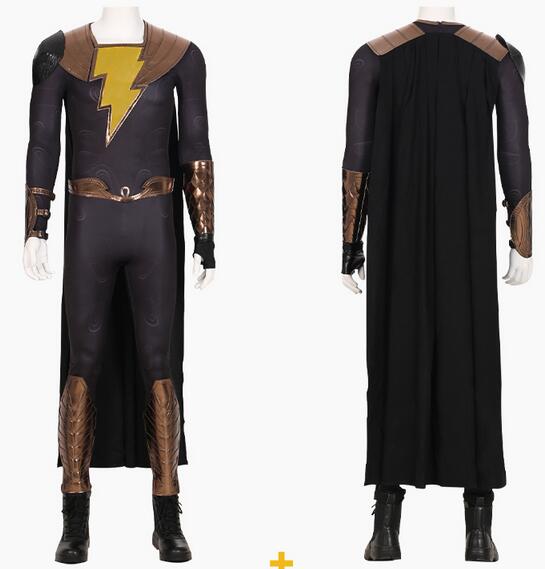 Black Adam Cosplay Costume Halloween Costume Sets Cape Bodysuit Halloween Costumes for Men Movie Cosplay
