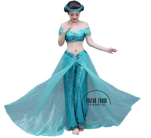 New Style Jasmine Princess Cosplay Costume For Adult Women Girls Halloween Party Custom Made