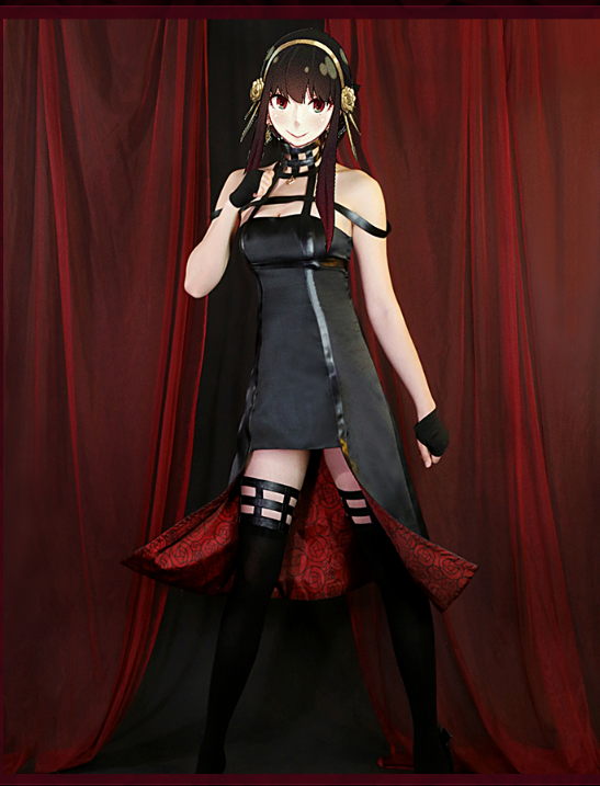 Anime SPY×FAMILY Cosplay Yor Forger Cosplay Costume Manga SPY×FAMILY Cosplay Costume Black Faux Leather Women Suit Yor Dress