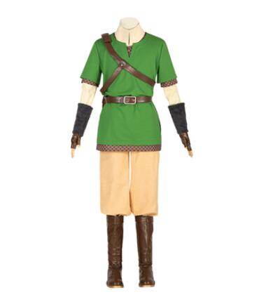 Zelda Twilight Princess Link Cosplay Costume Link Skyward Sword Outfit with Hat for Halloween Party