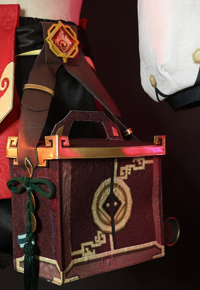 Anime Genshin Impact Yanfei Game Suit Hat Bag Shoes Uniform Yan Fei Cosplay Costume Wig Halloween Party Outfit for Women